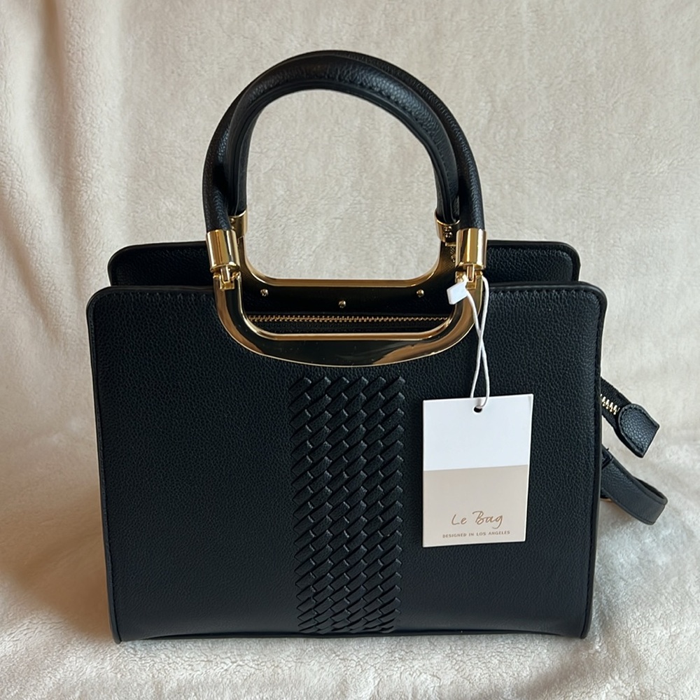 NWT, Le Bag Los Angeles Shoulder purse, Black - Picture 2 of 13